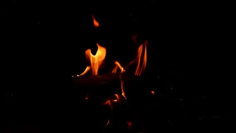 Bonefire, Fire flames in campfire Stock Footage 142416057