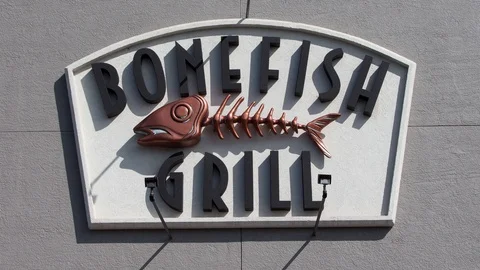 Bonefish Grill sign. 4K Stock Footage 91996659
