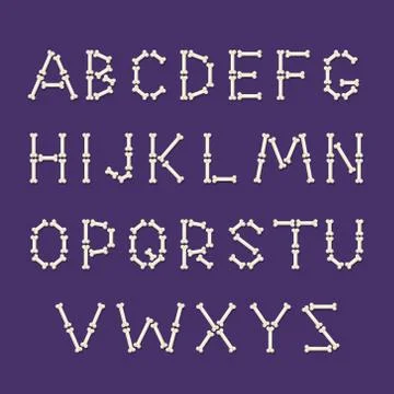 Bones alphabet vector illustration Stock Illustration
