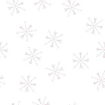 Bones and arrows boho glyph seamless pattern Illustrazione stock