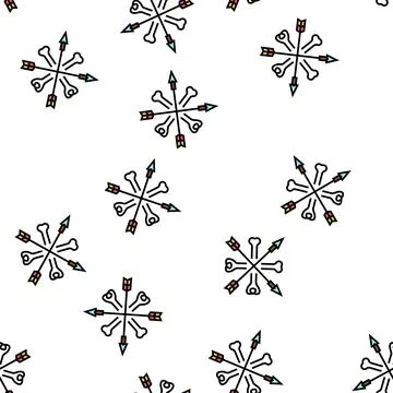 Bones and arrows boho vector seamless pattern イラスト素材