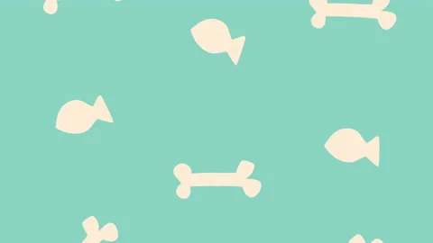 Bones and fishes pattern animation Stock Footage 157110765