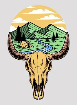 Bones and nature vector illustration Stock Illustration