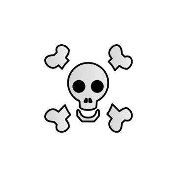 Bones and skull color gradient vector icon Stock Illustration