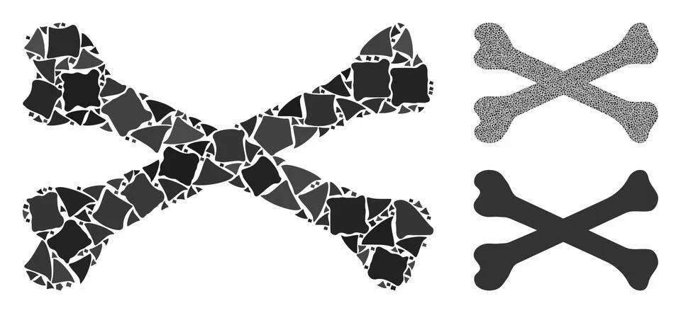 Bones Composition Icon of Rugged Items Stockillustratie