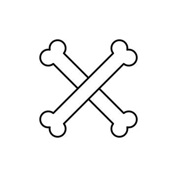 Bones cross icon. Simple line outline vector orthopedics icons for ui and ux Stock Illustration
