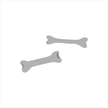 Bones doodle vector, gray dice hand drawn in cartoon style, isolated on white Stock Illustration