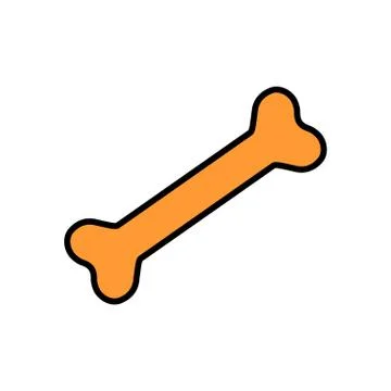 Bones flat icon. Solid pictogram of bone Stock Illustration