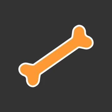 Bones flat icon. Solid pictogram of bone Stock Illustration