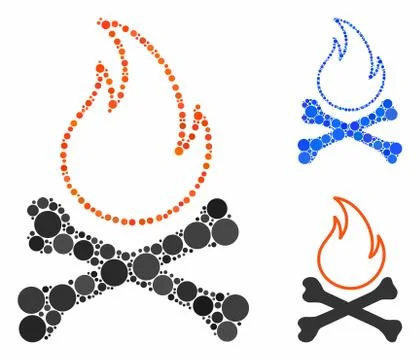 Bones hell fire Composition Icon of Circles 库存插图
