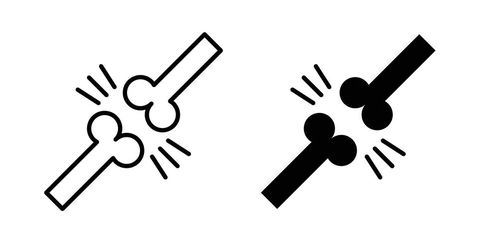 Bones icon black vector isolated on white Stock Illustration