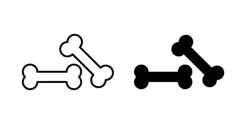 Bones icon collection in black, Line icons, flat symbols イラスト素材