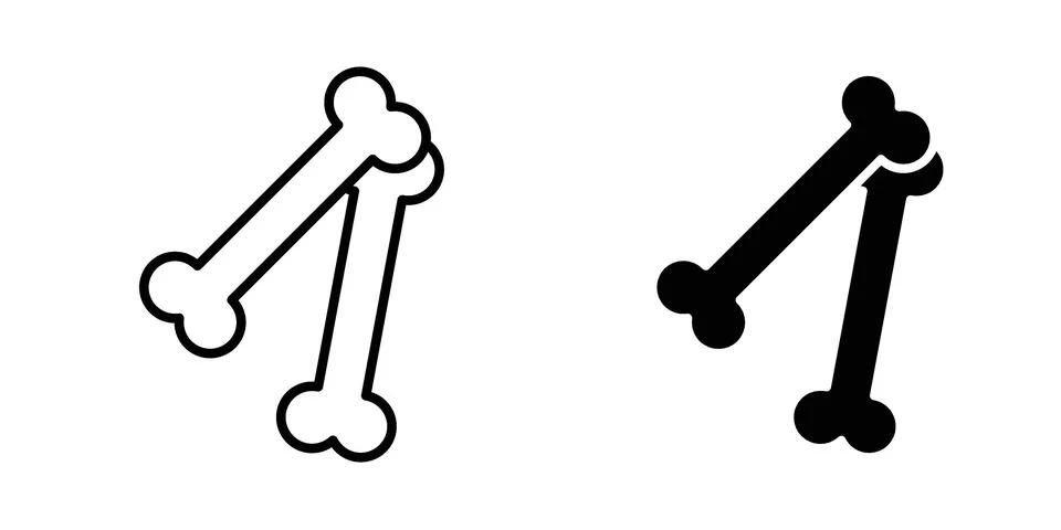 Bones icon for design projects and web UI 库存插图