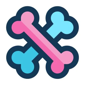 Bones Icon Filled Line Stock Illustration