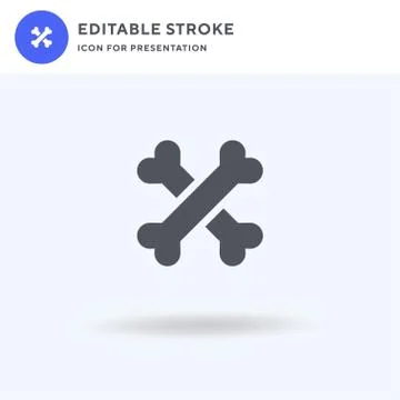 Bones icon vector, filled flat sign, solid pictogram isolated on white, logo Illustrazione stock
