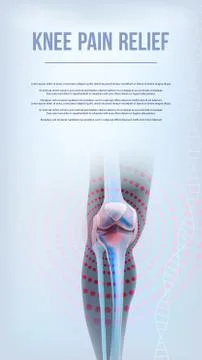Bones the of knee pain relief Stock Illustration