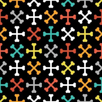 Bones pattern seamless. Crossbones Halloween background. bone texture Stock Illustration