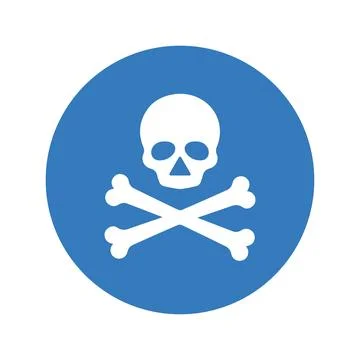 Bones, skeleton, blue skull icon Stock Illustration