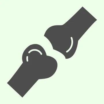 Bones solid icon. Human body knee joint bone glyph style pictogram on white Stock Illustration