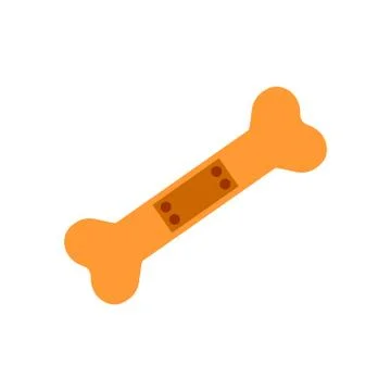 Bones splint flat icon. Solid pictogram of bone Stock Illustration