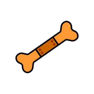 Bones splint flat icon. Solid pictogram of bone Stock Illustration