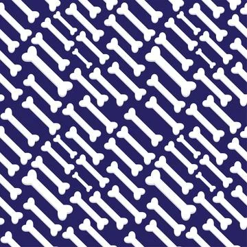 Bones vector stock illustration. Seamless pattern design template. Dark Blu.. Illustrazione stock