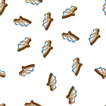 Bones of wing isometric icon seamless pattern Stock Illustration