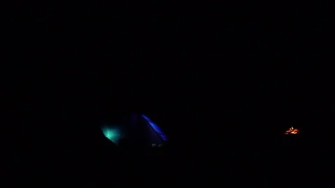 Bonfire and tent in the night Stock-Footage 107336987