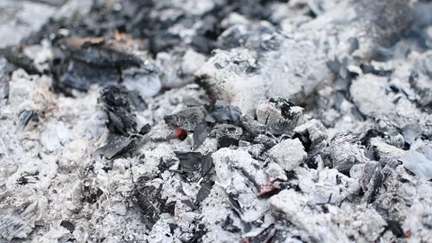 Bonfire ashes burning out Video stock 97976967