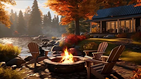 Bonfire-autumn-river-cat Stock Footage 295923192