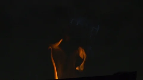 Bonfire on a black background Stock Footage 91401873