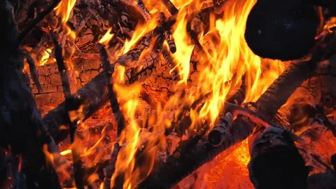 The bonfire on black background Vídeo Stock 93836347