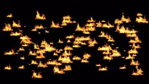 Bonfire on black background light, The collection of fire. Suitable for use.. Stock Illustration