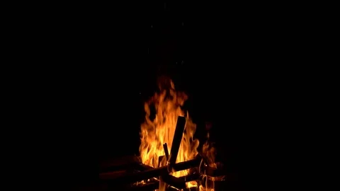 The bonfire on black Stock Footage 84845122