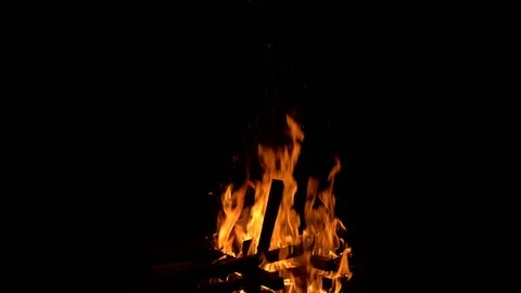 The bonfire on black Stockbeeldmateriaal 84845199