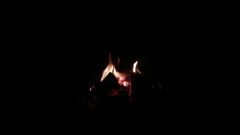 Bonfire to burn in the dark Stock Footage 130850398