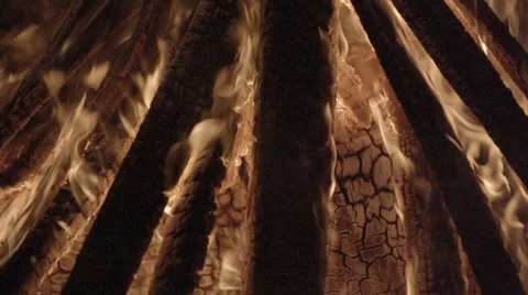 Bonfire Burning Close up Video stock 47778456