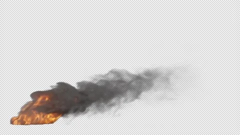 Bonfire burning with flames fire and smoke looping Isolated on alpha background Stock Footage 237364675