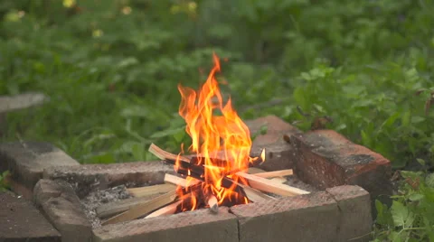 Bonfire burning Stock Footage 55428274