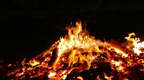 Bonfire burning. Slow Motion Stock Footage 64820514