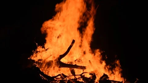 Bonfire burning upclose Stock-Footage 92555860