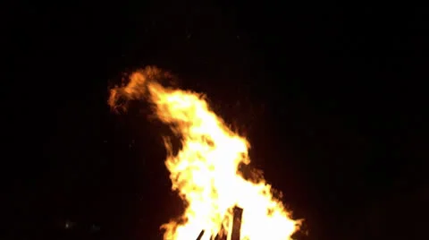 Bonfire Burning Wood Stock Footage 22949693