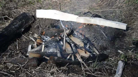 Bonfire burns Stock Footage 132754028