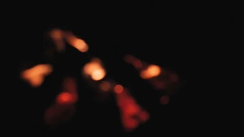 Bonfire burns at night in defocus. Costa fire is out of focus Stock Footage 118793357