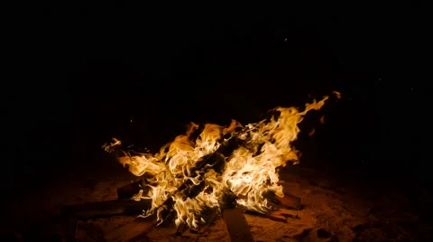 Bonfire  Camp  in the desert Stock-Footage 54599343