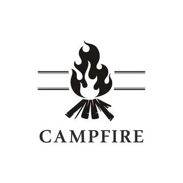 Bonfire Camp fire flame vintage retro logo vector Stock Illustration