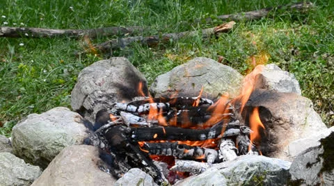 Bonfire at camp Stock Footage 23711426