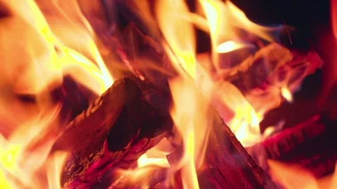 Bonfire, campfire at night. With black background Stock Footage 269943183