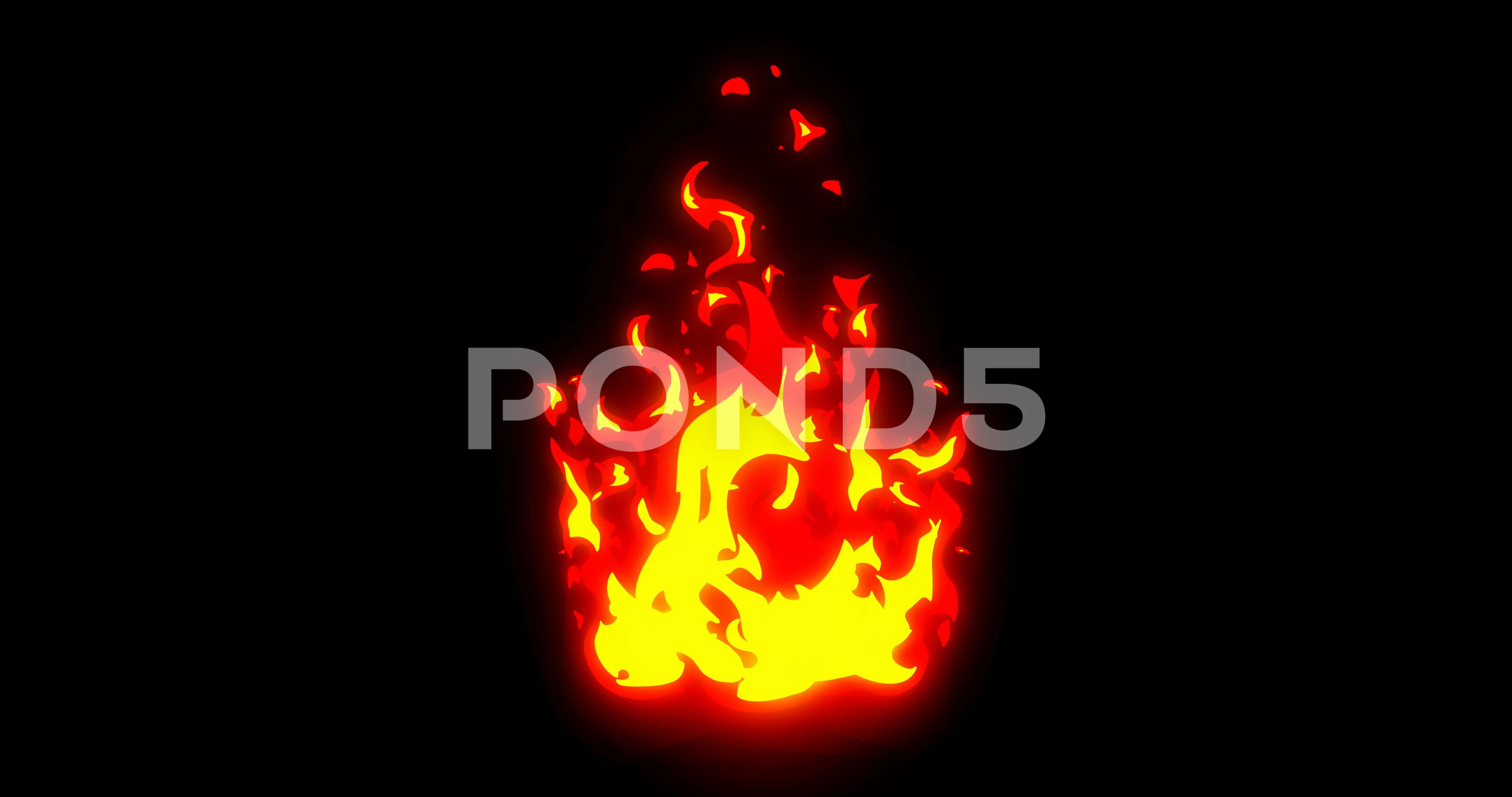 Bonfire Cartoon Fire Animation. | Stock Video | Pond5