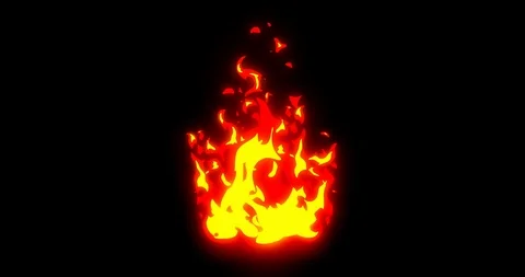 Bonfire Cartoon Fire Animation. Stock Footage
